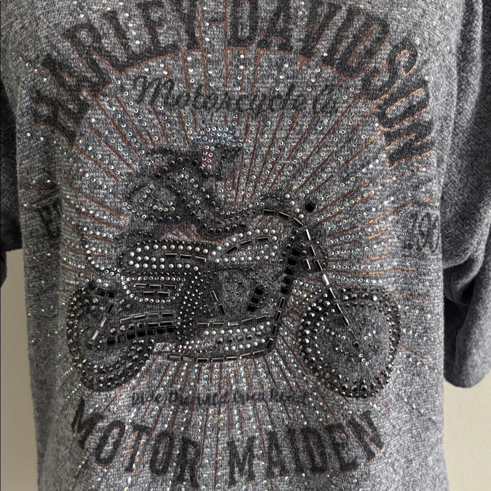 Harley Davidson Motor Maiden Rhinestone Top, 2X